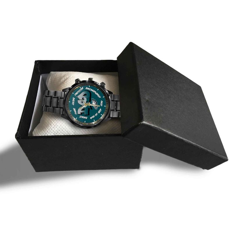 Philadelphia Eagles Limited Edition Black Stainless Steel Watch For Father’s Day AZBTWA000008