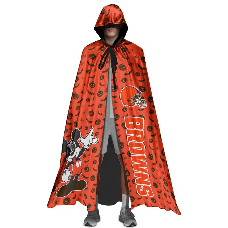 Cleveland Browns MM Pattern Halloween Limited Edition All-Over Print Halloween Cloak