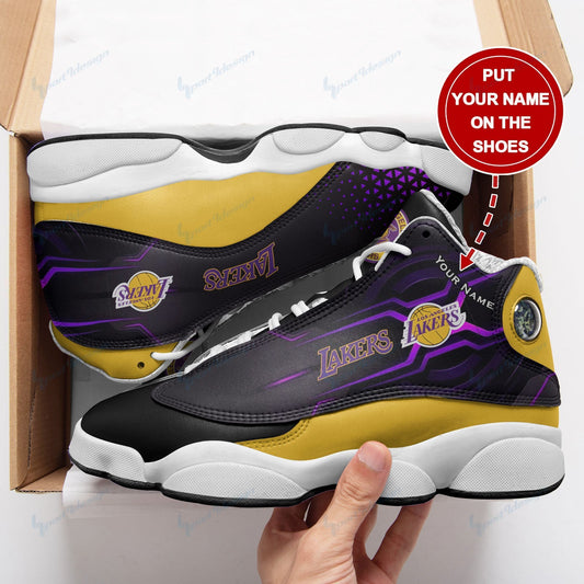 Los Angeles Lakers Personalized Air JD13 Sneakers 655