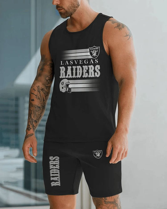 Las Vegas Raiders Summer Men Tank Top And Shorts Set BGMTT064