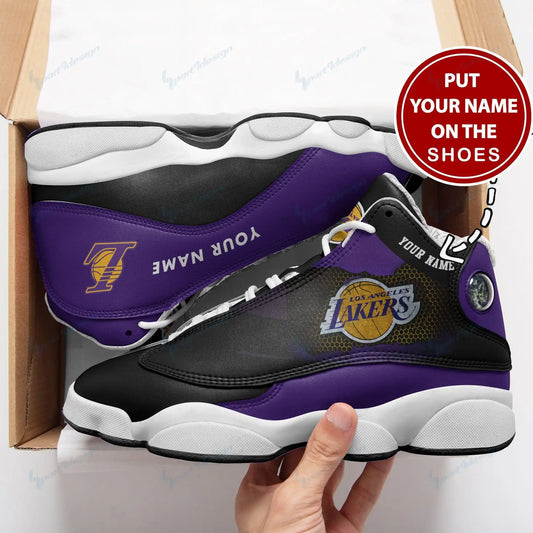 Los Angeles Lakers Personalized Air JD13 Sneakers 005