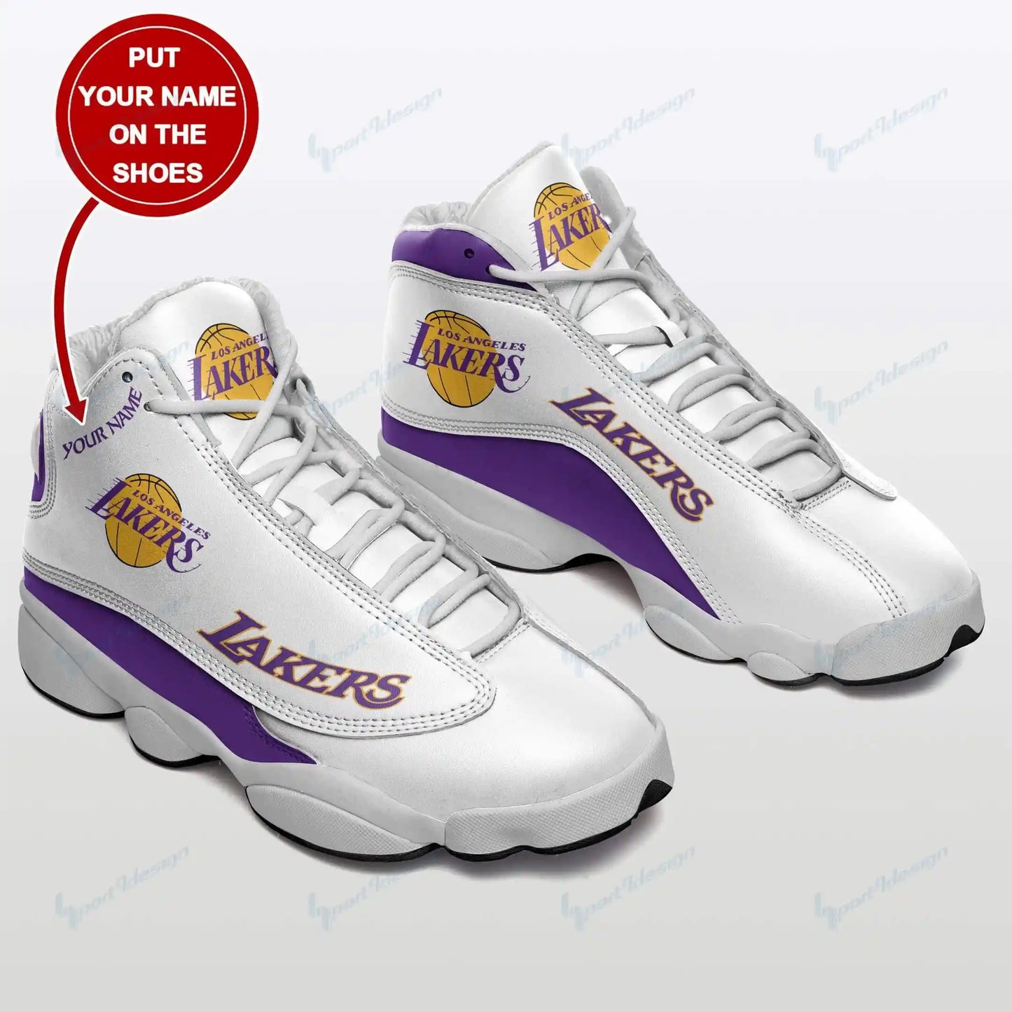 Los Angeles Lakers Personalized Air JD13 Sneakers 034