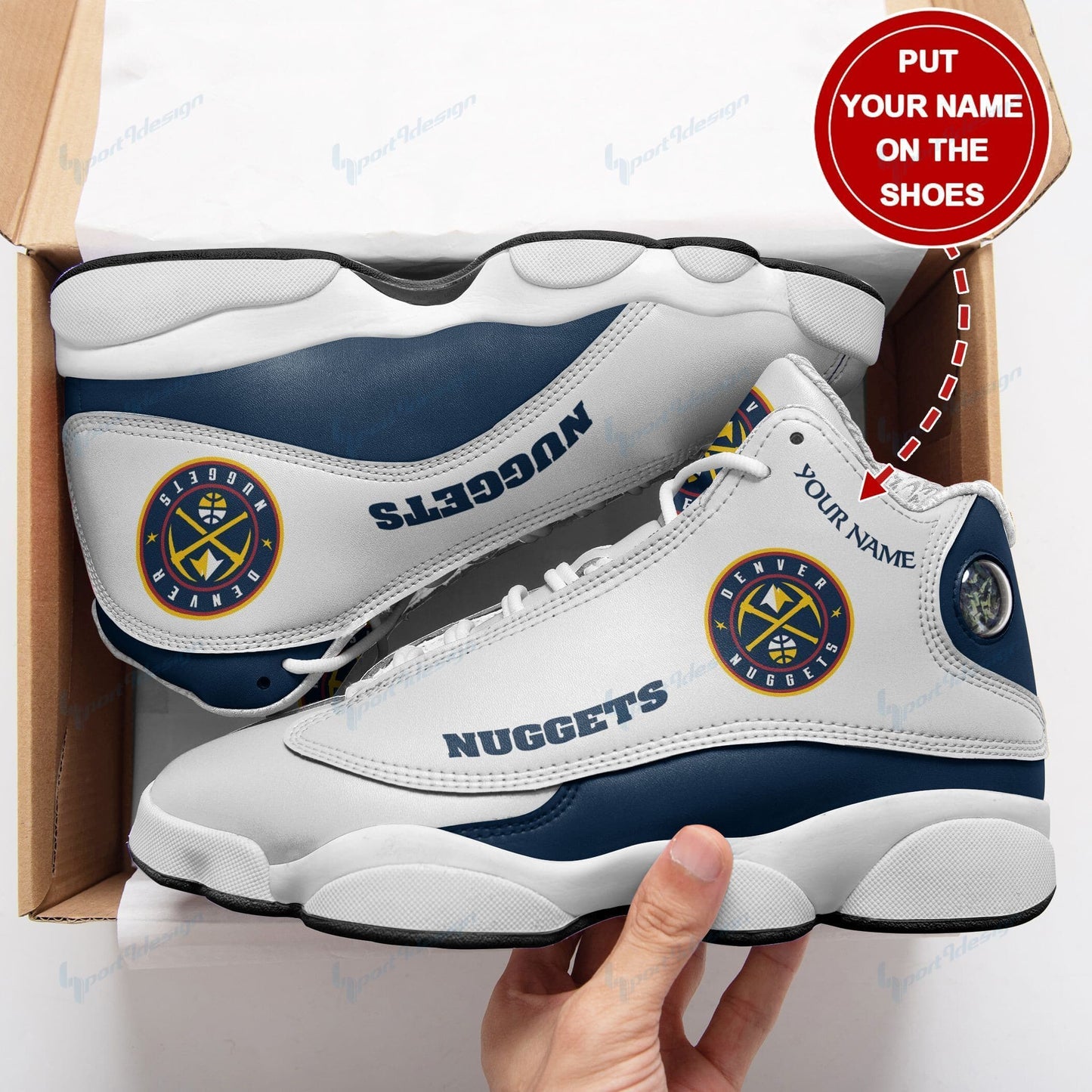 Denver Nuggets Personalized Air JD13 Sneakers 065
