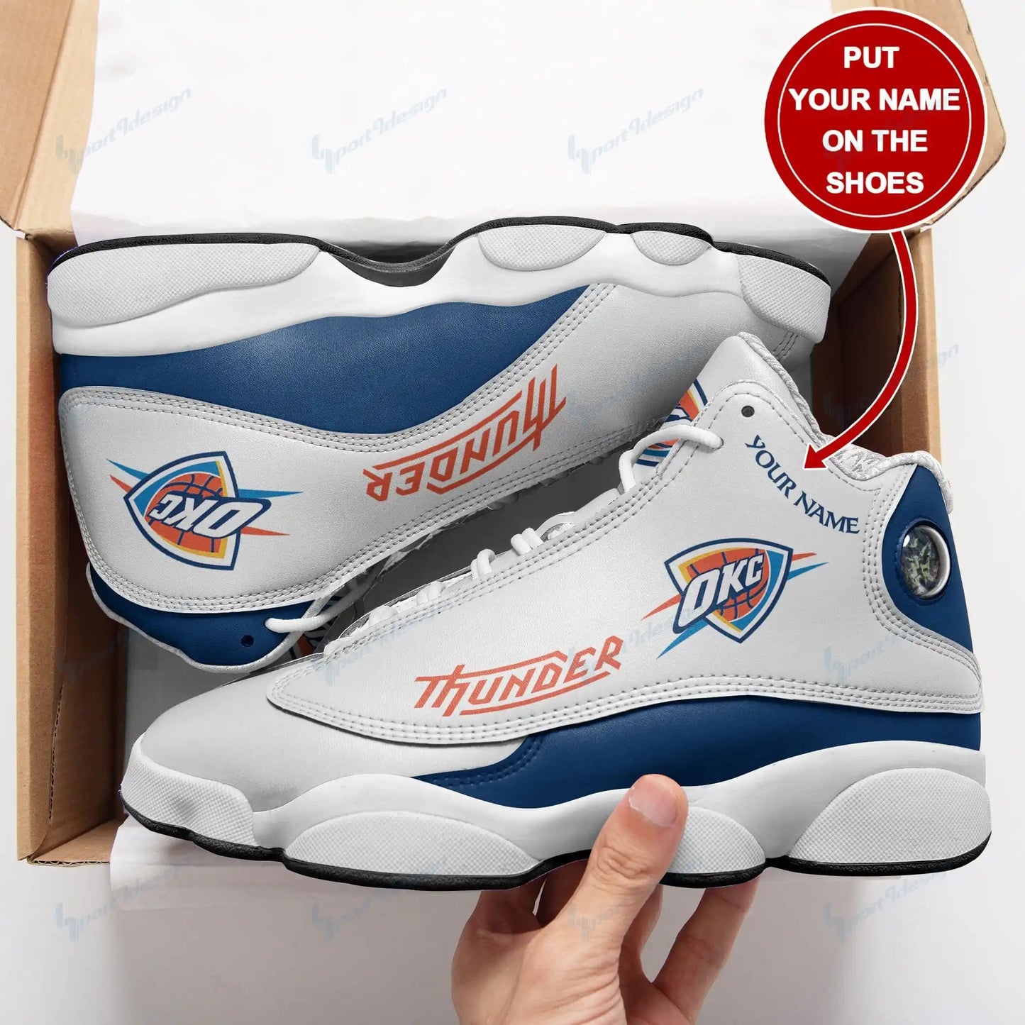 Oklahoma City Thunder Personalized Air JD13 Sneakers 061