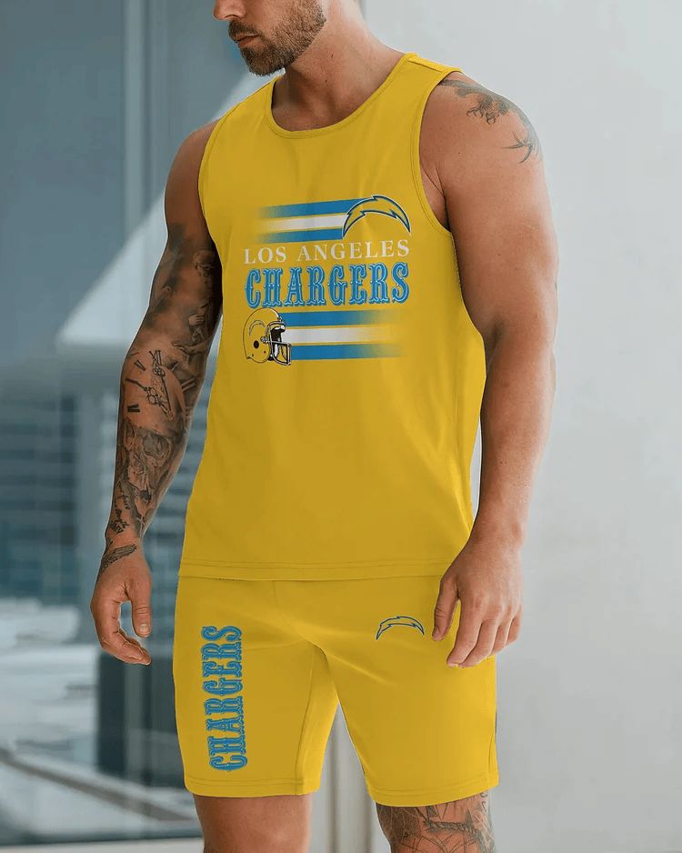 Los Angeles Chargers Summer Men Tank Top And Shorts Set BGMTT065