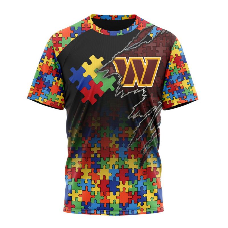 Washington Commanders Special Autism Awareness Design Hoodie Zip Hoodie T-shirt Sweatshirt