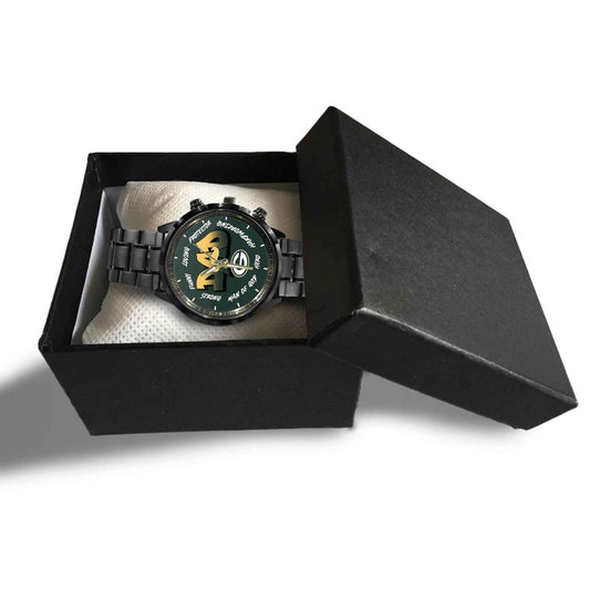 Green Bay Packers Limited Edition Black Stainless Steel Watch For Father’s Day AZBTWA000004