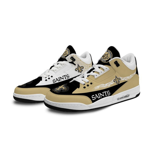 New Orleans Saints Fire White Genuine Leather JD03 Shoes Men and Women AZBTAJ3000041