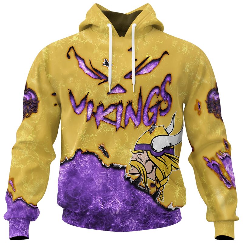 Minnesota Vikings Combo Limited Edition Clothes Jack O’ Lantern Halloween Collection AZBTCLEC000023