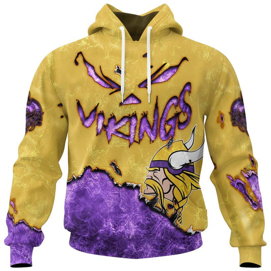Minnesota Vikings Combo Limited Edition Clothes Jack O’ Lantern Halloween Collection AZBTCLEC000023