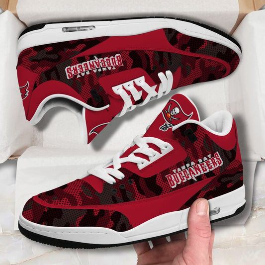 Tampa Bay Buccaneers Camo Pattern White Genuine Leather JD03 Shoes Men and Women AZBTAJ3000017