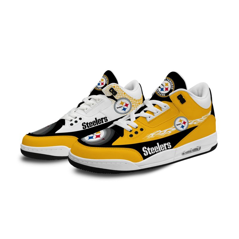 Pittsburgh Steelers Fire White Genuine Leather JD03 Shoes Men and Women AZBTAJ3000125