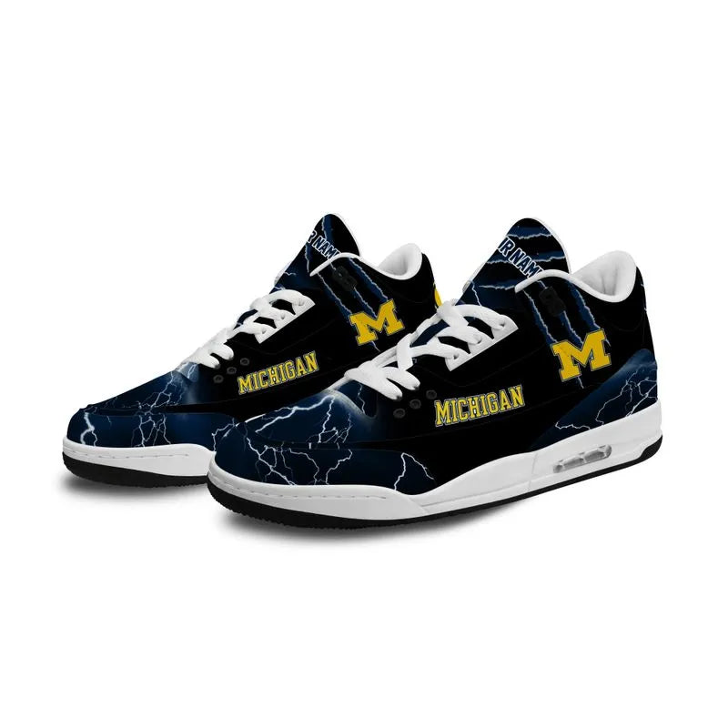 Michigan Wolverines Basic Leather JD03 Shoes Men and Women AZBTAJ3000247