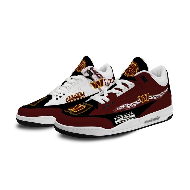 Washington Commanders Fire White Genuine Leather JD03 Shoes Men and Women AZBTAJ3000113