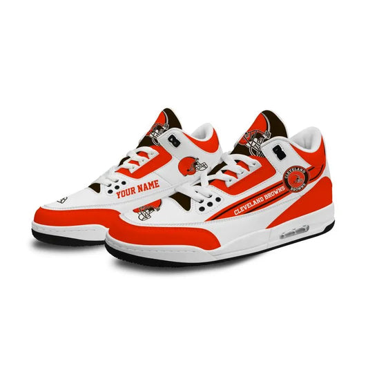 Cleveland Browns Basic White Genuine Leather JD03 Shoes Men and Women AZBTAJ3000153