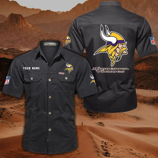 Minnesota Vikings Men’s Short Sleeve Cargo Shirts New 2025 AZBT2DCGS000052
