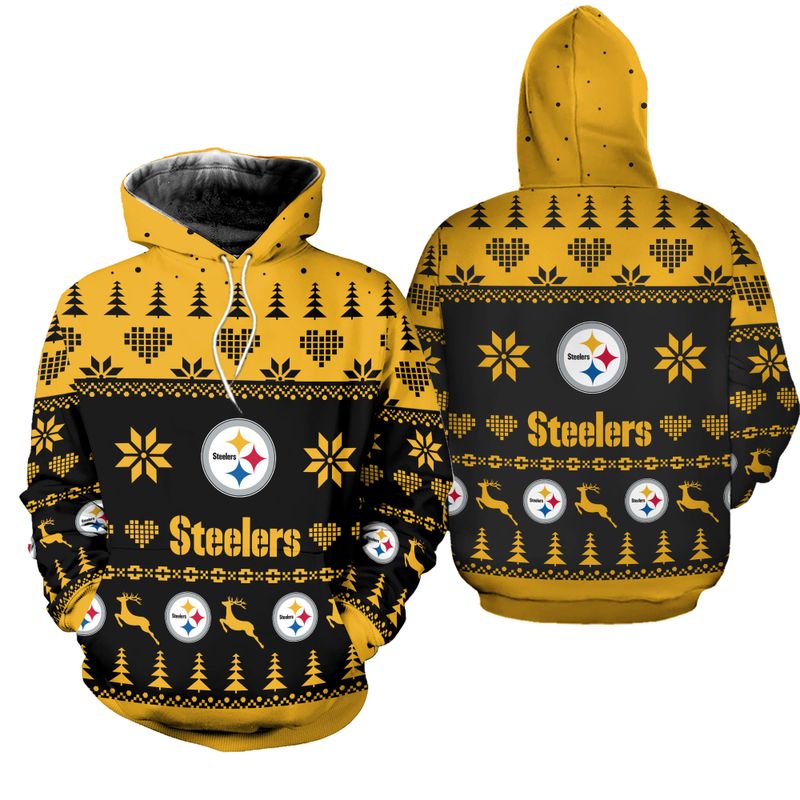 Pittsburgh Steelers Christmas Patterns Hoodie and Joggers