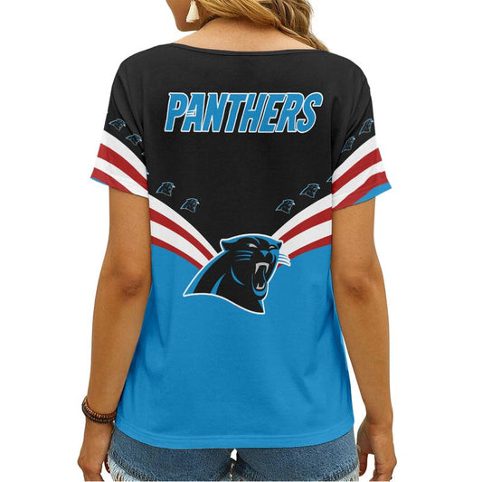 Carolina Panthers Personalized V-neck Women T-shirt