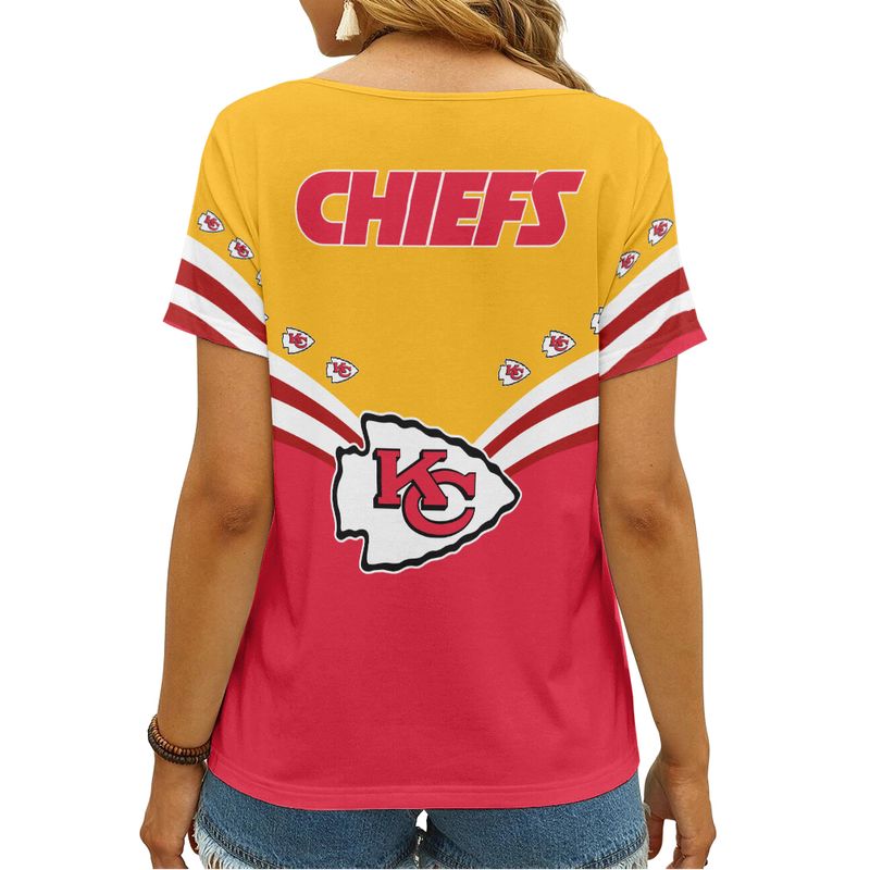 Kansas City Chiefs Personalized V-neck Women T-shirt