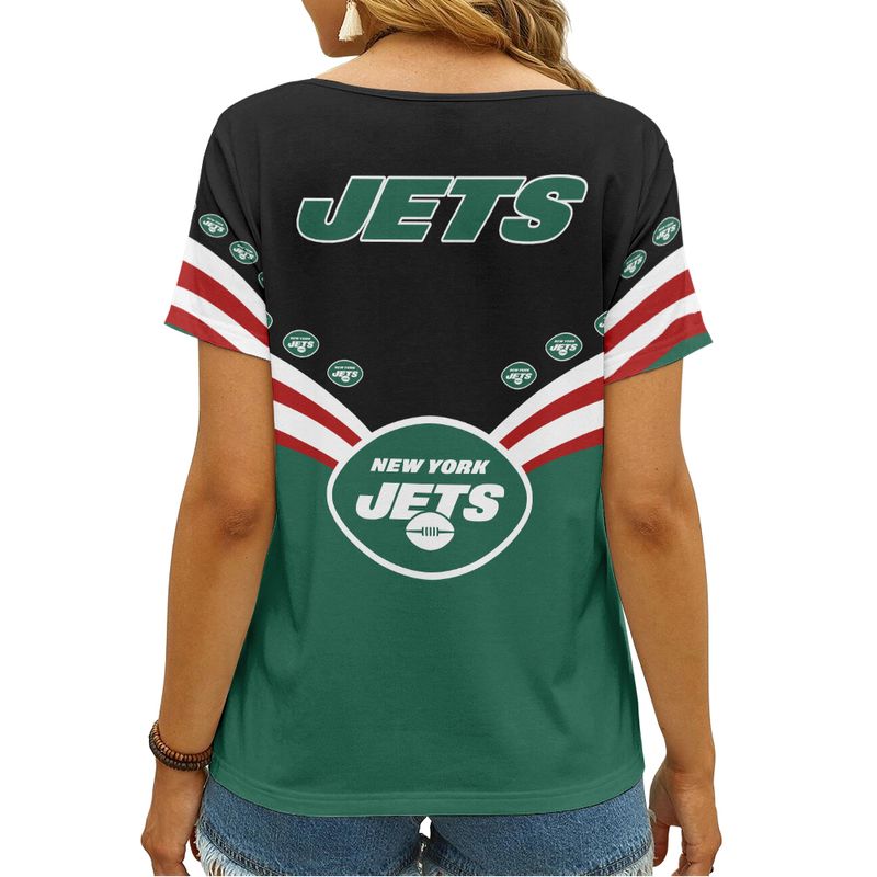 New York Jets Personalized V-neck Women T-shirt