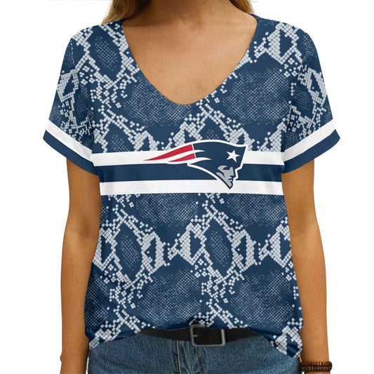New England Patriots V-neck Women T-shirt