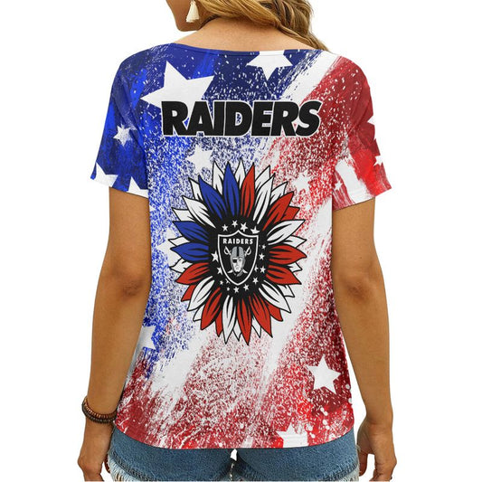 Las Vegas Raiders V-neck Women T-shirt