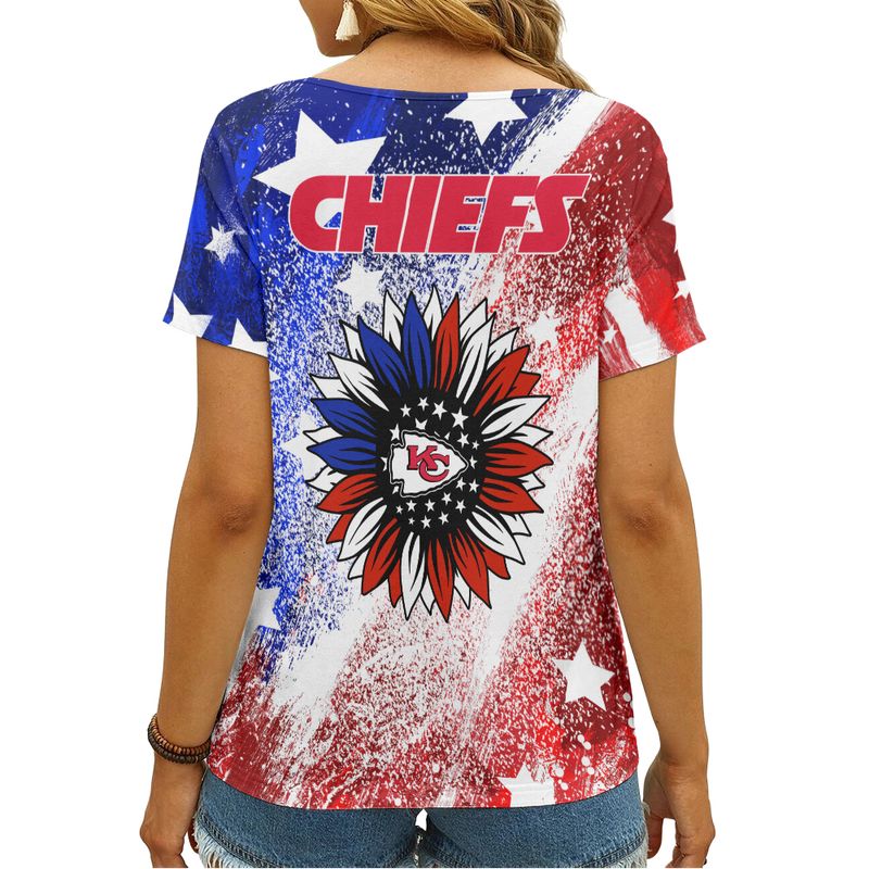 Kansas City Chiefs V-neck Women T-shirt