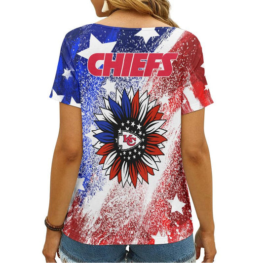 Kansas City Chiefs V-neck Women T-shirt