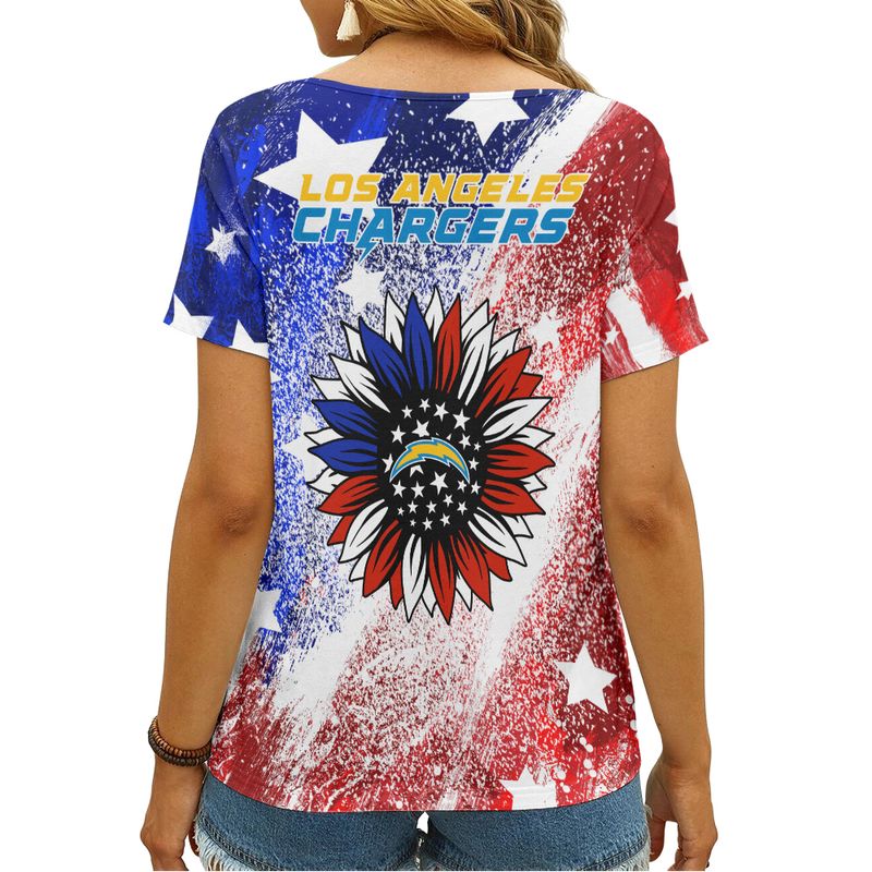 Los Angeles Chargers V-neck Women T-shirt
