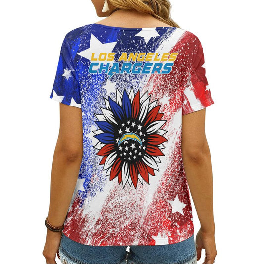 Los Angeles Chargers V-neck Women T-shirt