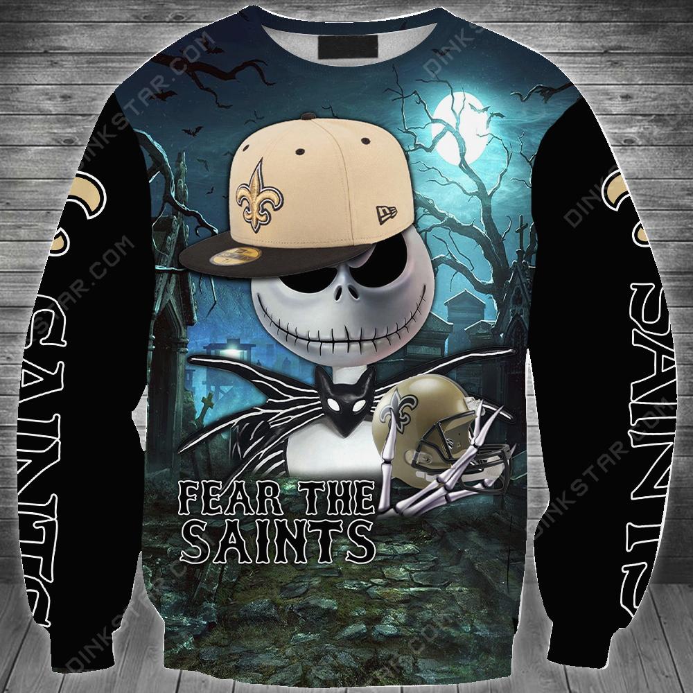New Orleans Saints Halloween Limited Edition Unisex All Over Print Full 3D T-shirt Sweater Hoodie