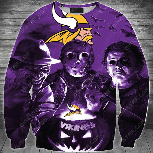 Minnesota Vikings Halloween Limited Edition Unisex All Over Print Full 3D T-shirt Sweater Hoodie