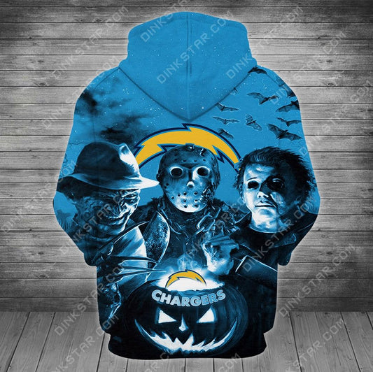 Los Angeles Chargers Halloween Limited Edition Unisex All Over Print Full 3D T-shirt Sweater Hoodie