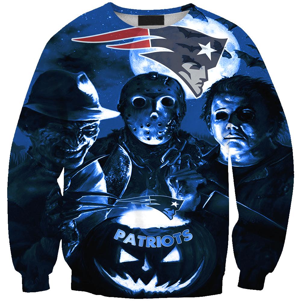 New England Patriots Halloween Limited Edition Unisex All Over Print Full 3D T-shirt Sweater Hoodie