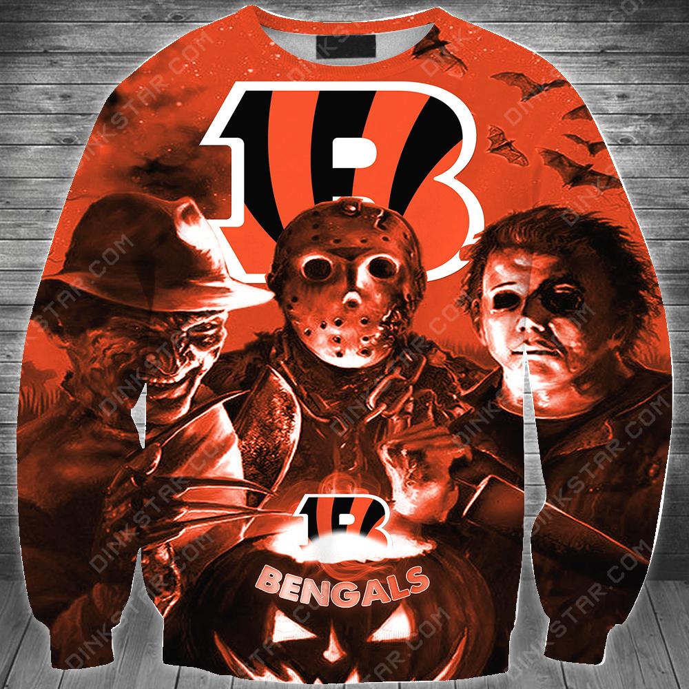 Cincinnati Bengals Halloween Limited Edition Unisex All Over Print Full 3D T-shirt Sweater Hoodie