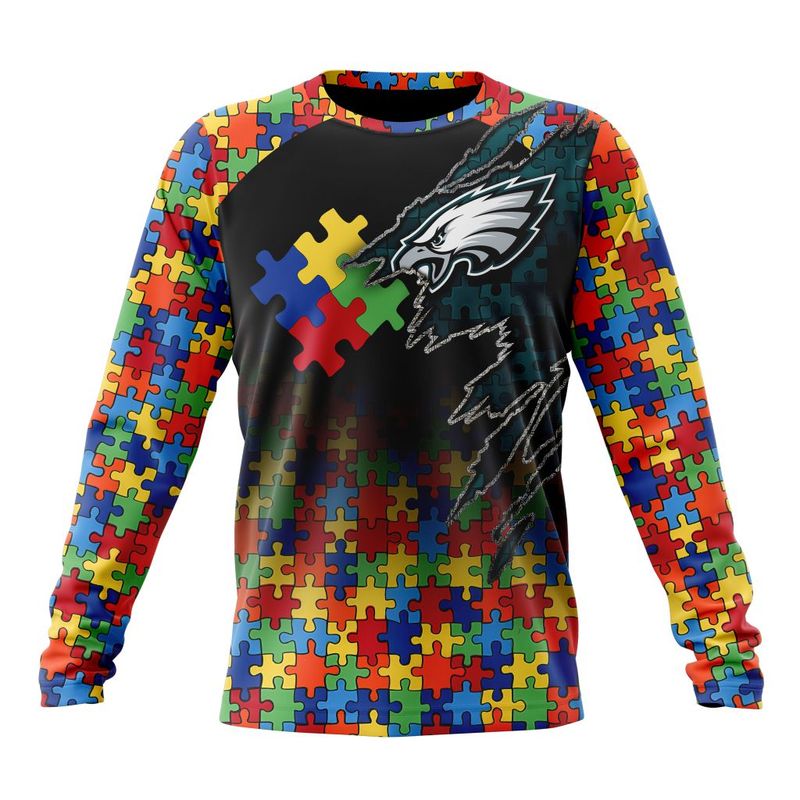 Philadelphia Eagles Special Autism Awareness Design Hoodie Zip Hoodie T-shirt Sweatshirt