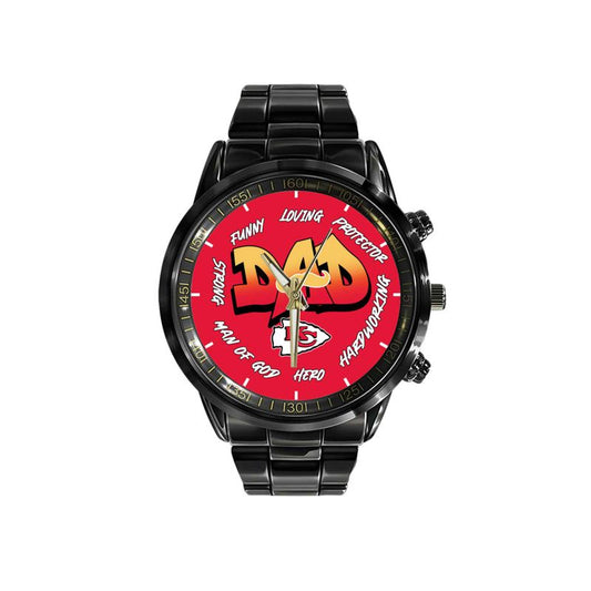 Kansas City Chiefs Limited Edition Black Stainless Steel Watch For Father’s Day AZBTWA000005