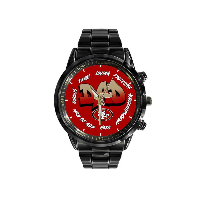 San Francisco 49ers Limited Edition Black Stainless Steel Watch For Father’s Day AZBTWA000010