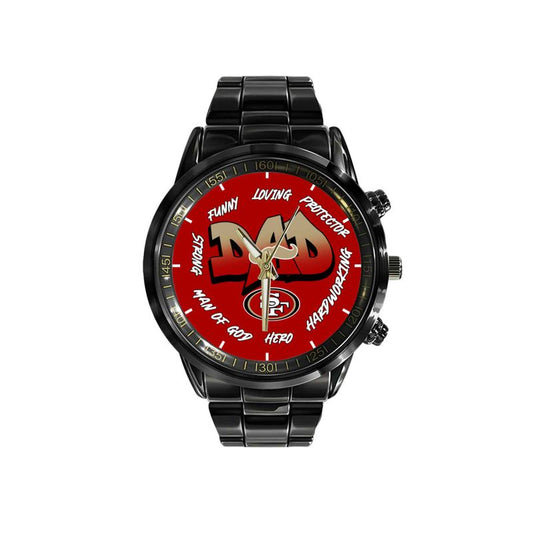 San Francisco 49ers Limited Edition Black Stainless Steel Watch For Father’s Day AZBTWA000010