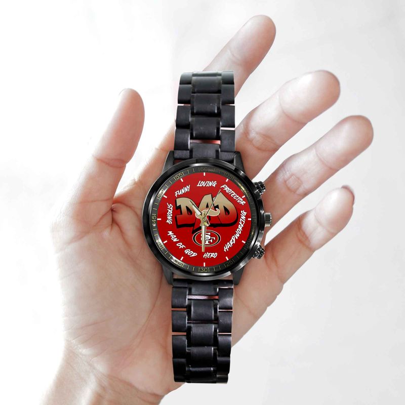 San Francisco 49ers Limited Edition Black Stainless Steel Watch For Father’s Day AZBTWA000010