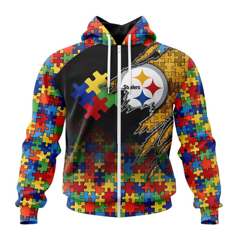Pittsburgh Steelers Special Autism Awareness Design Hoodie Zip Hoodie T-shirt Sweatshirt