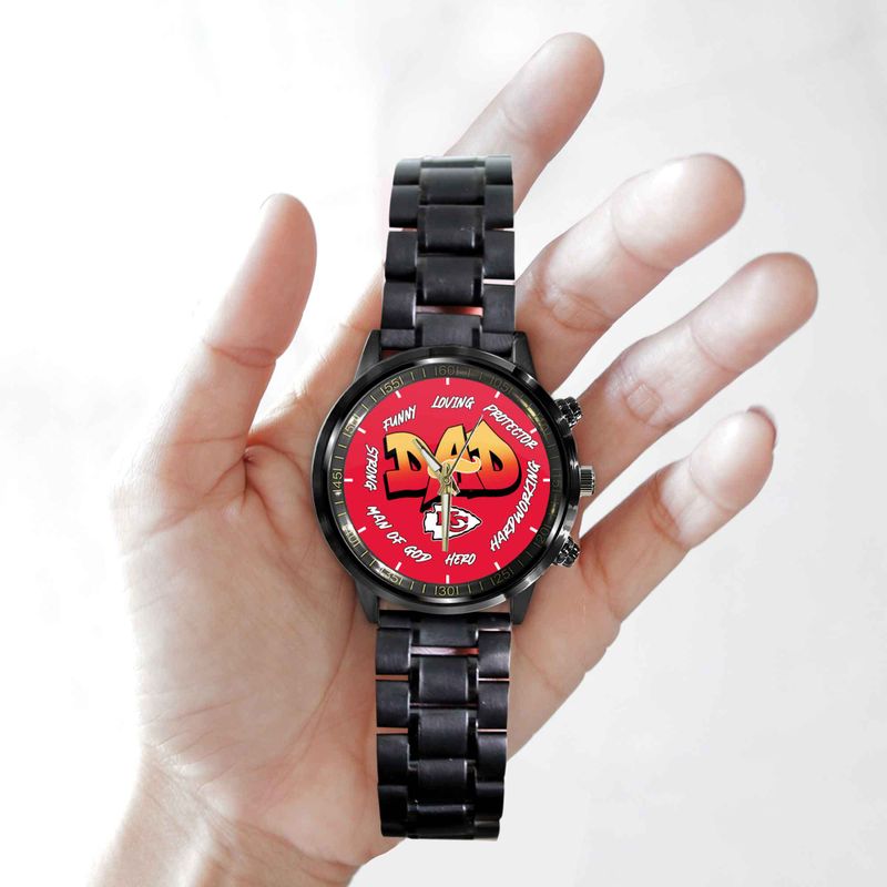 Kansas City Chiefs Limited Edition Black Stainless Steel Watch For Father’s Day AZBTWA000005