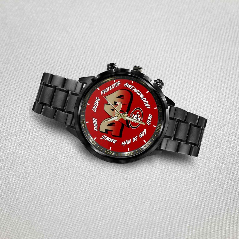 San Francisco 49ers Limited Edition Black Stainless Steel Watch For Father’s Day AZBTWA000010