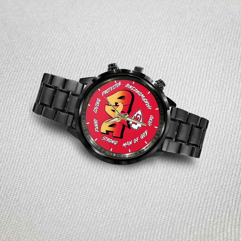 Kansas City Chiefs Limited Edition Black Stainless Steel Watch For Father’s Day AZBTWA000005