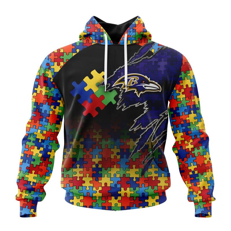 Baltimore Ravens Special Autism Awareness Design Hoodie Zip Hoodie T-shirt Sweatshirt