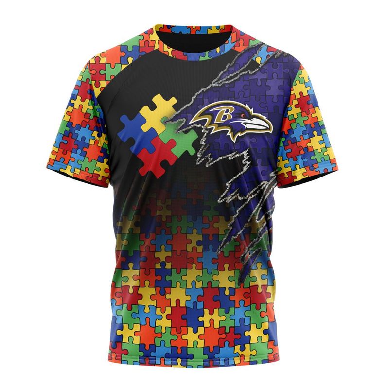 Baltimore Ravens Special Autism Awareness Design Hoodie Zip Hoodie T-shirt Sweatshirt