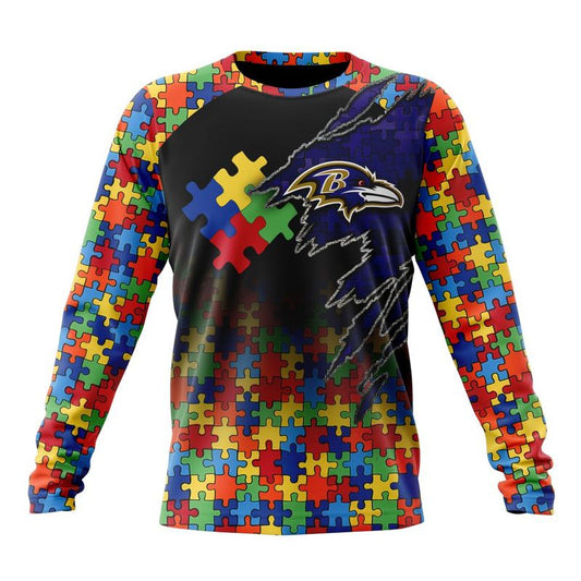 Baltimore Ravens Special Autism Awareness Design Hoodie Zip Hoodie T-shirt Sweatshirt