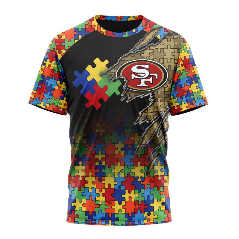 San Francisco 49ers Special Autism Awareness Design Hoodie Zip Hoodie T-shirt Sweatshirt