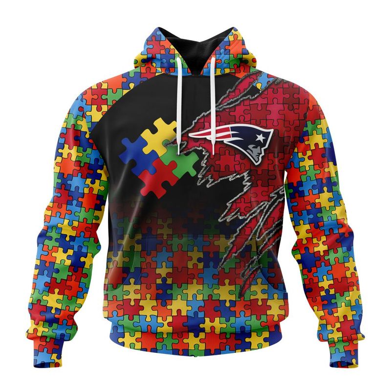 New England Patriots Special Autism Awareness Design Hoodie Zip Hoodie T-shirt Sweatshirt
