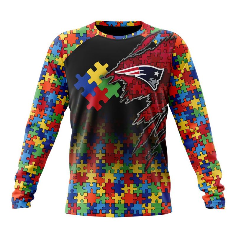 New England Patriots Special Autism Awareness Design Hoodie Zip Hoodie T-shirt Sweatshirt